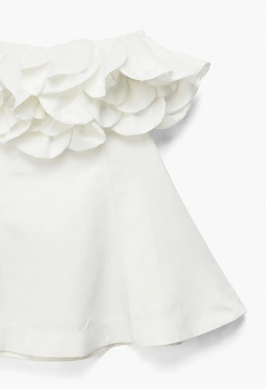 Flower Detail Bandeau Mini Dress White