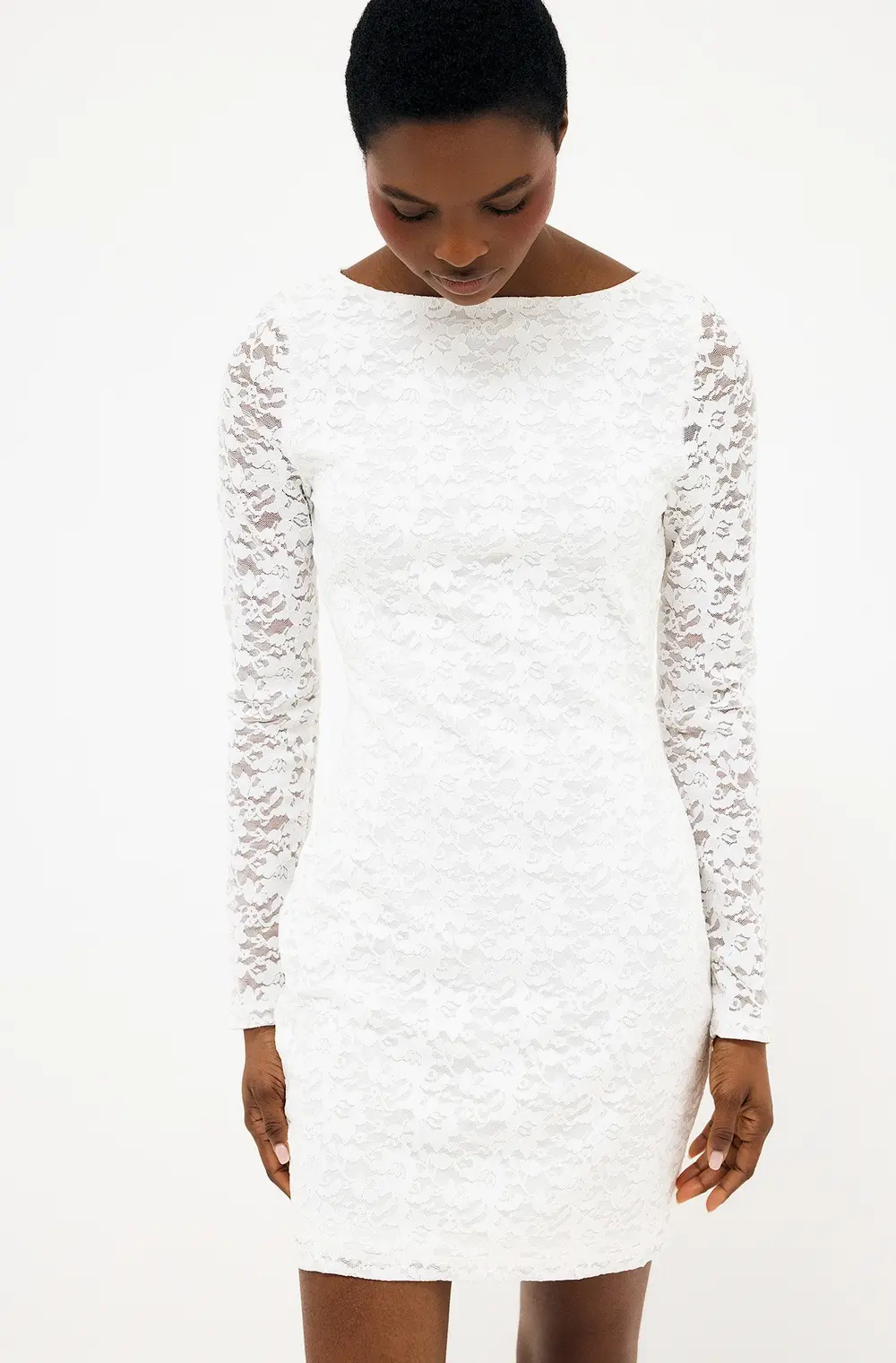 Open Back Mini Dress White