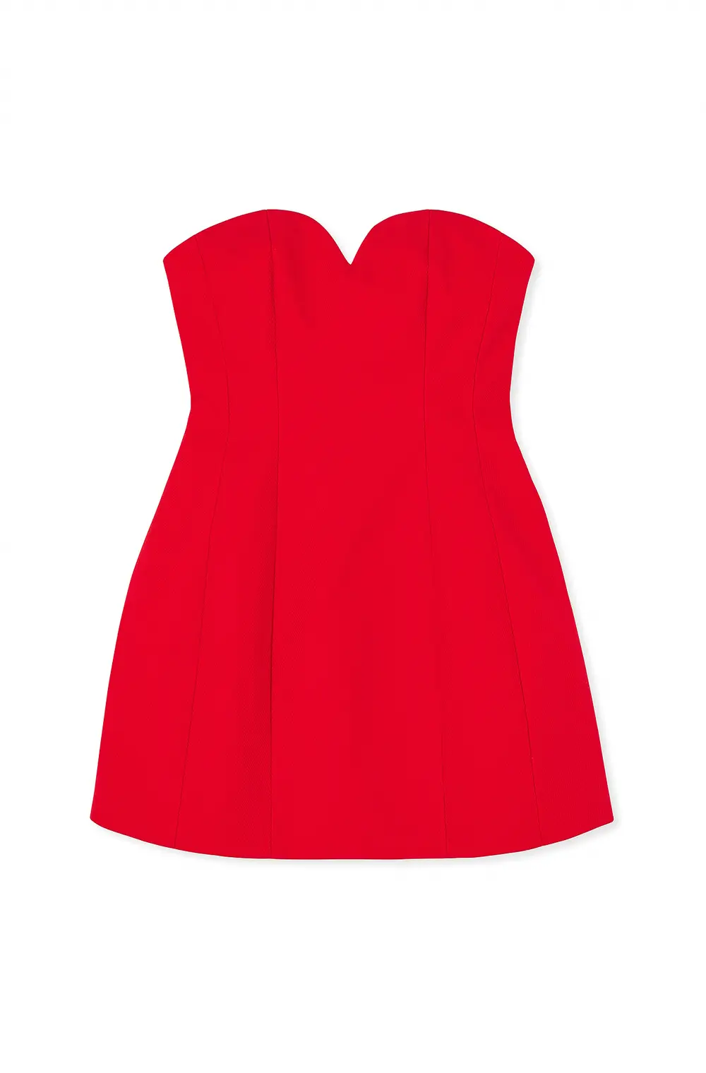 Heart Shaped Tailored Mini Dress Red
