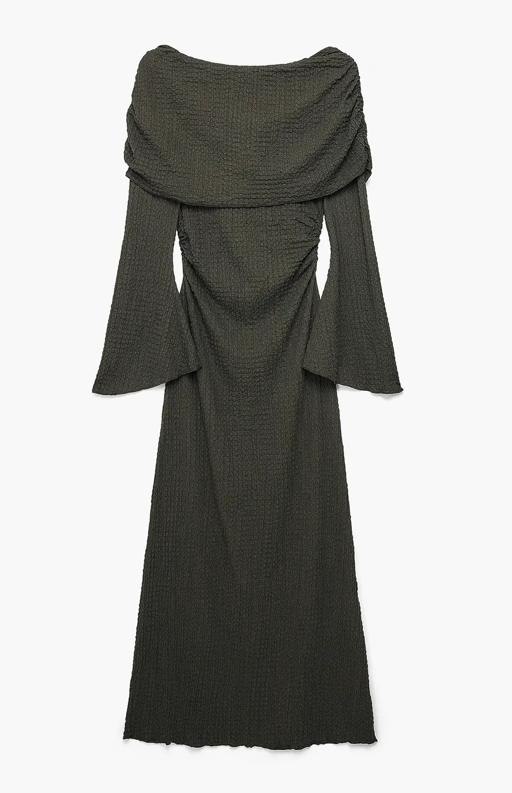 Structured Draped Maxi Dress Green