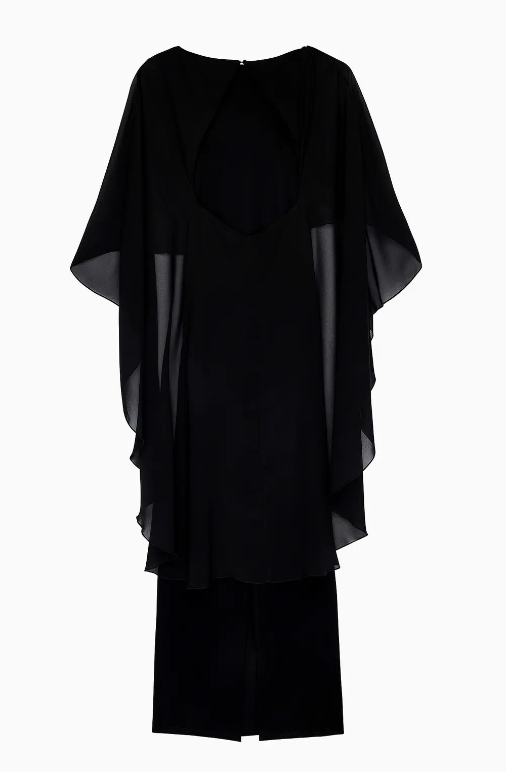 Chiffon Cape Dress Black
