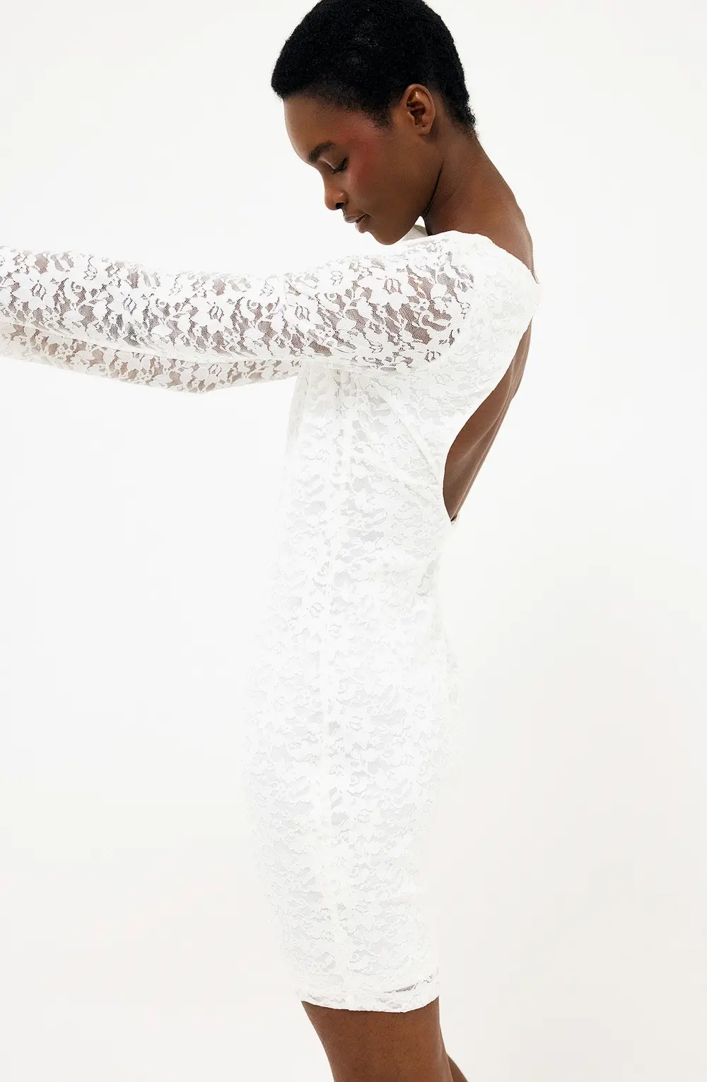 Open Back Mini Dress White