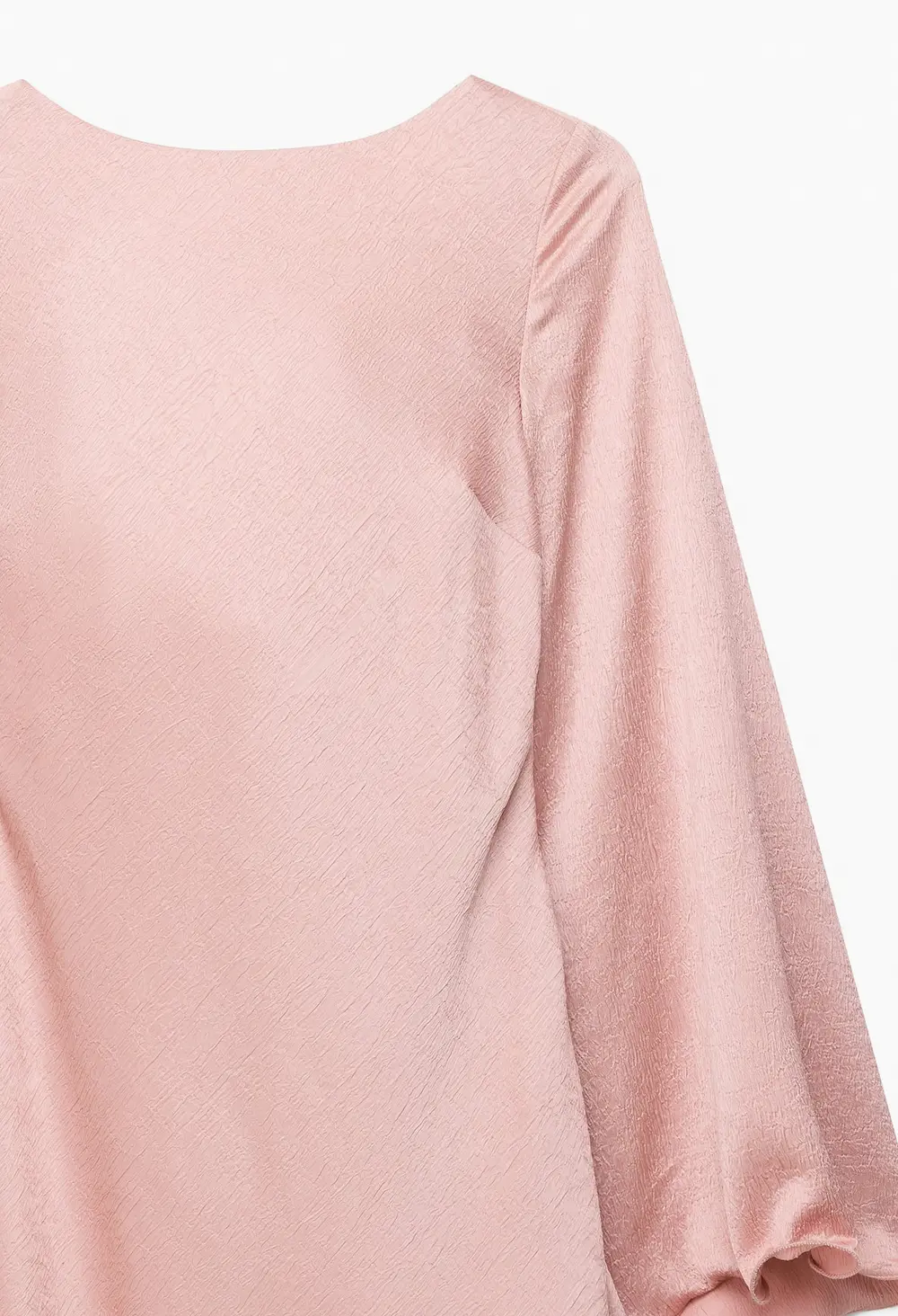 Crinkle Satin Waterfall Back Mini Dress Pink