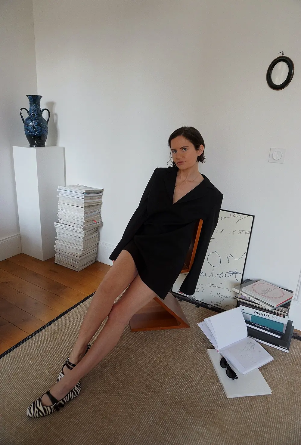 Tailored Blazer Mini Dress Black