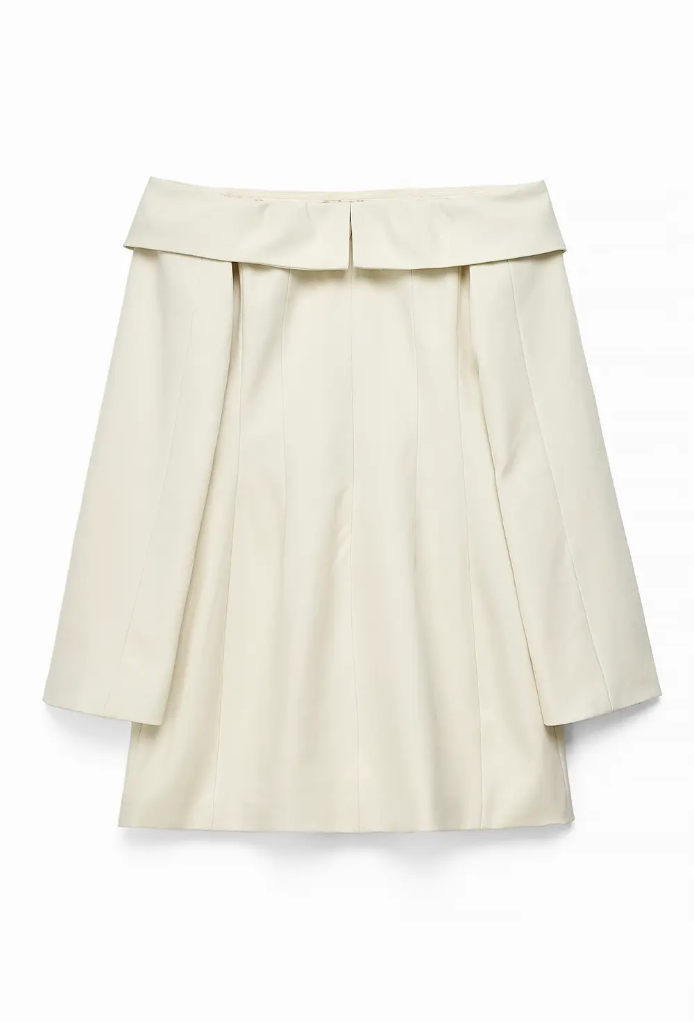 Tailored Off Shoulder Mini Dress Offwhite