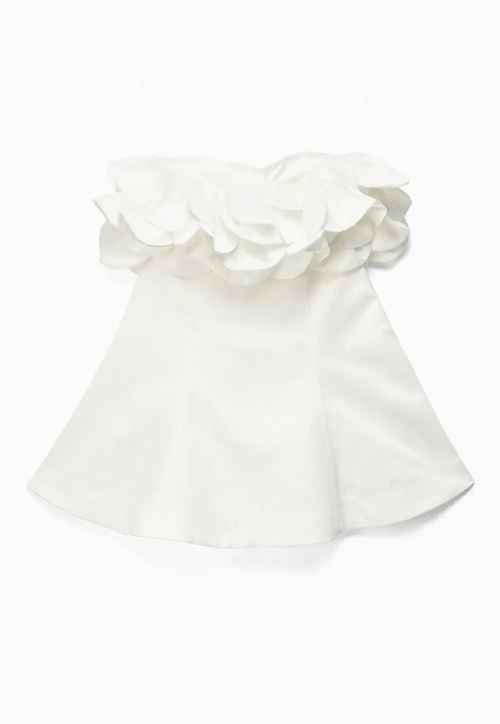 Flower Detail Bandeau Mini Dress White