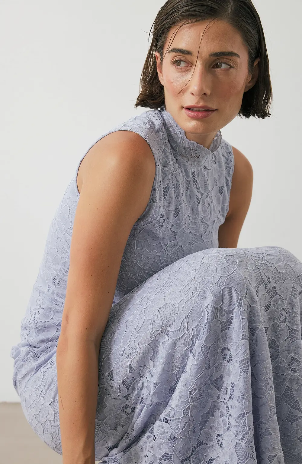 Lace Maxi Dress Blue