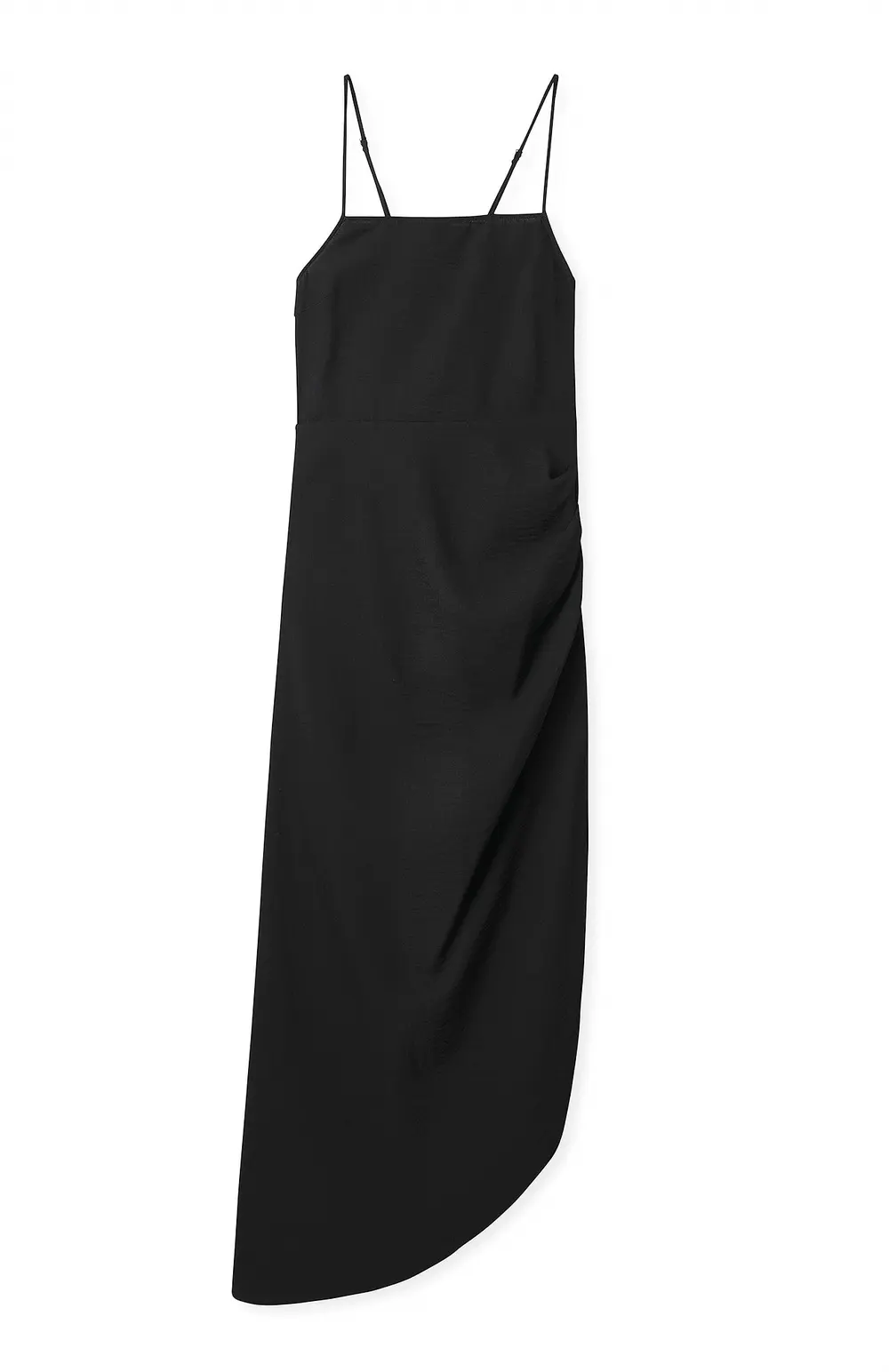 Tie Back Draped Midi Dress Black