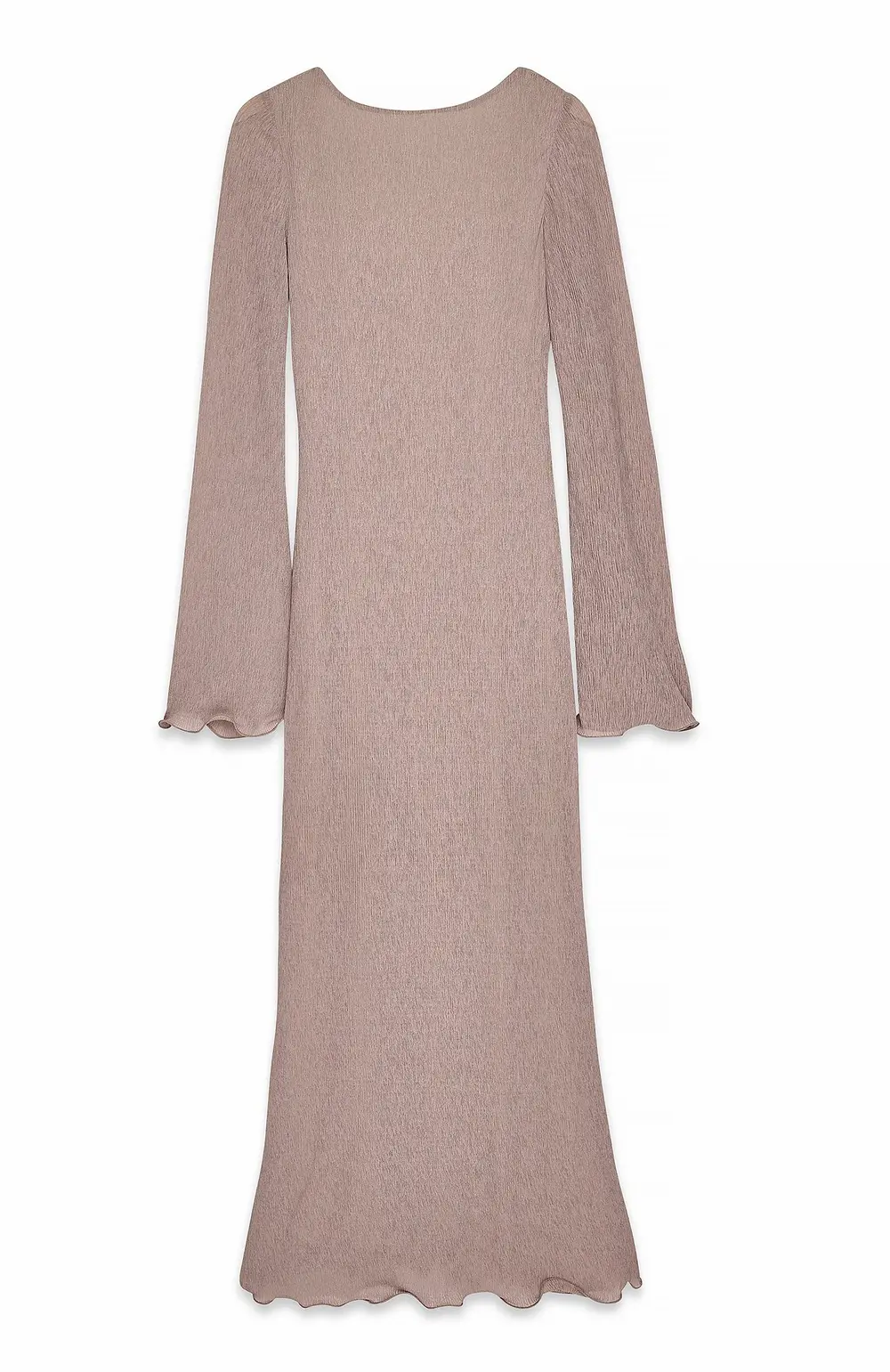 Deep Back Pleated Dress Brown