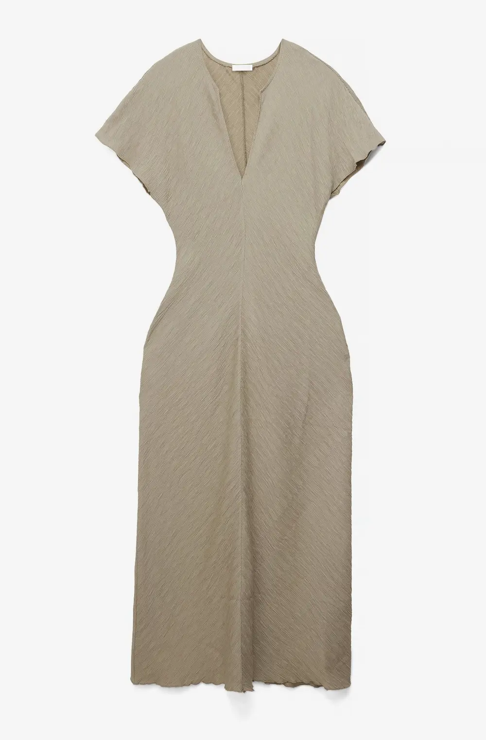Crinkle Short Sleeve Maxi Dress Brown