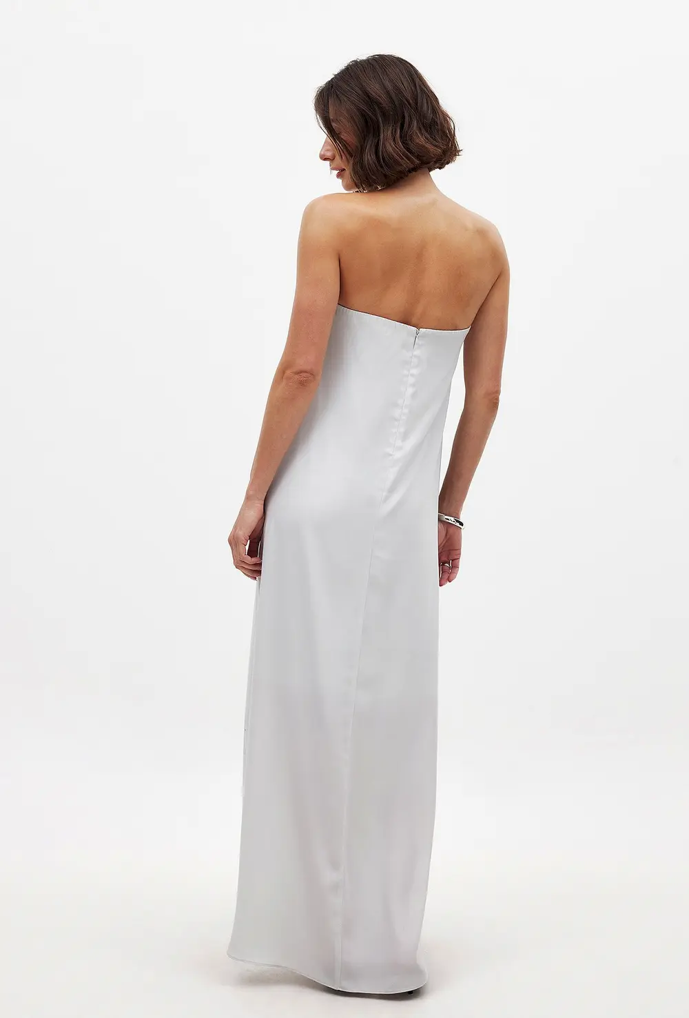 Printed Off Shoulder Maxi Dress Grey
