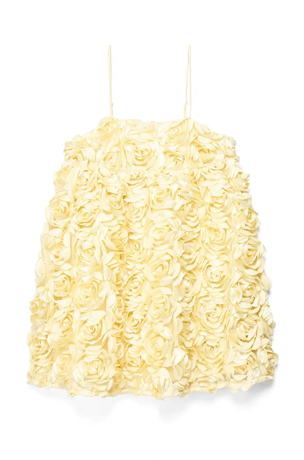 Rose Detail Mini Dress Yellow