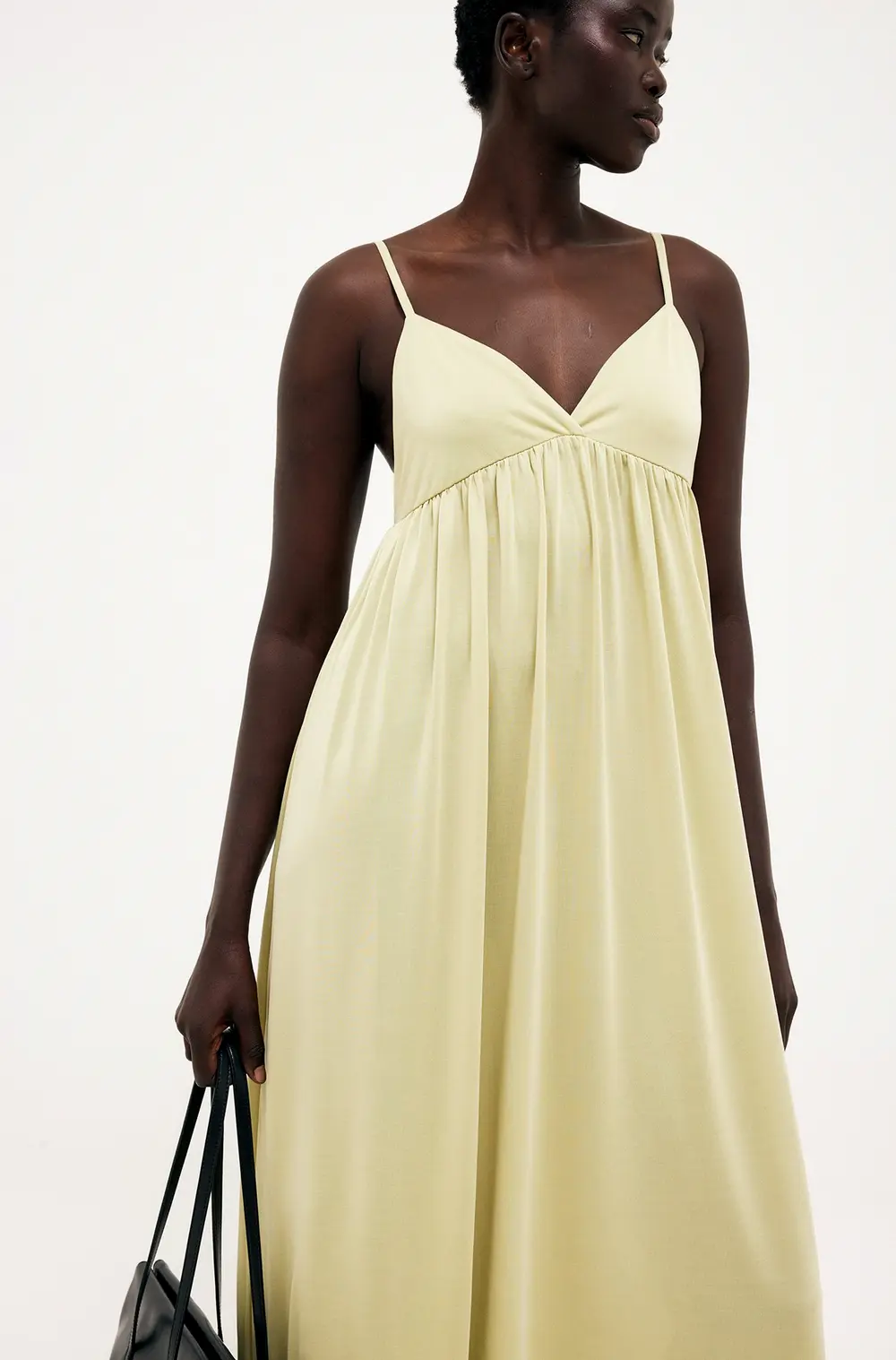 Flowy Tie Shoulder Maxi Dress Green