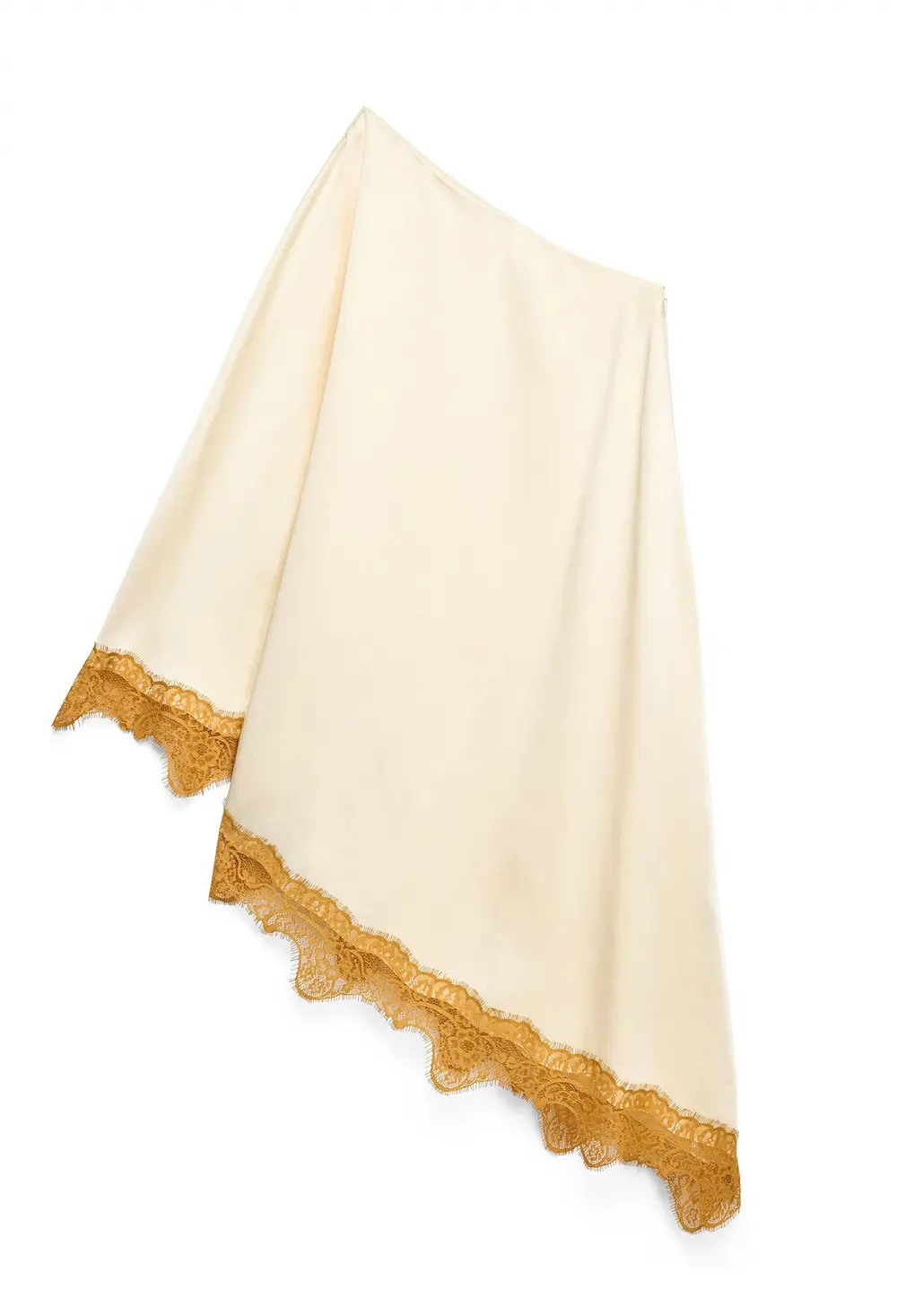 Asymmetric Lace Edge Dress Yellow