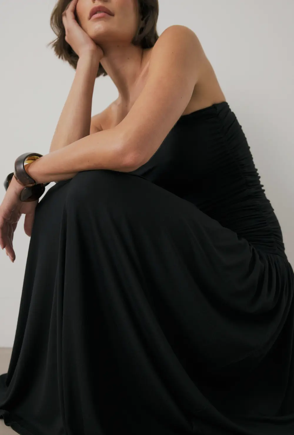 Flowy Tube Maxi Dress Black