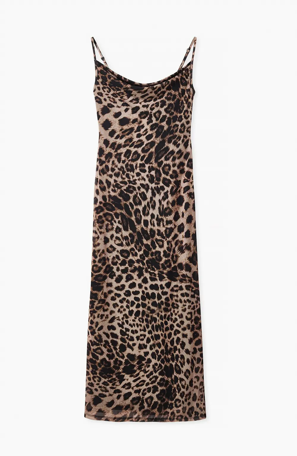 Waterfall Mesh Maxi Dress Leopard