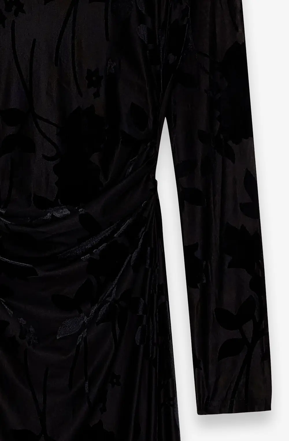 Long Sleeve Open Back Maxi Dress Black