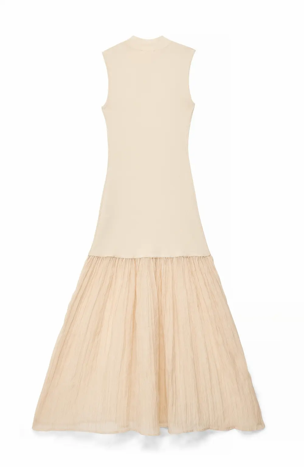 Knitted High Neck Maxi Dress Beige