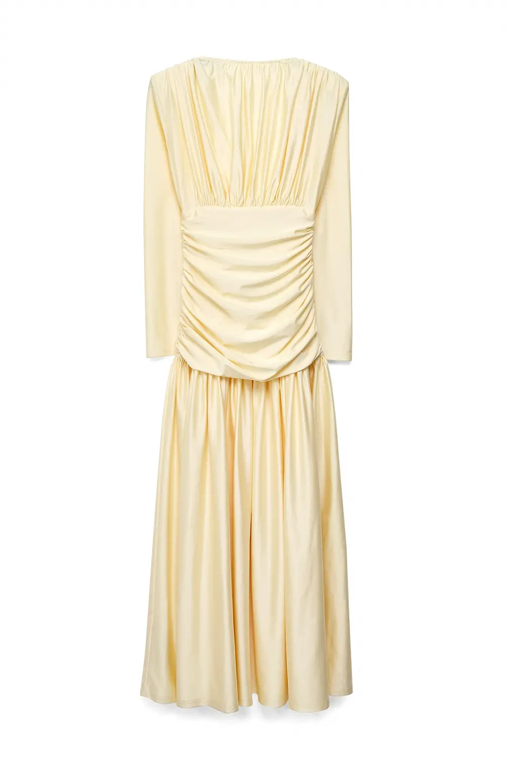V-Neckline Draped Maxi Dress Yellow