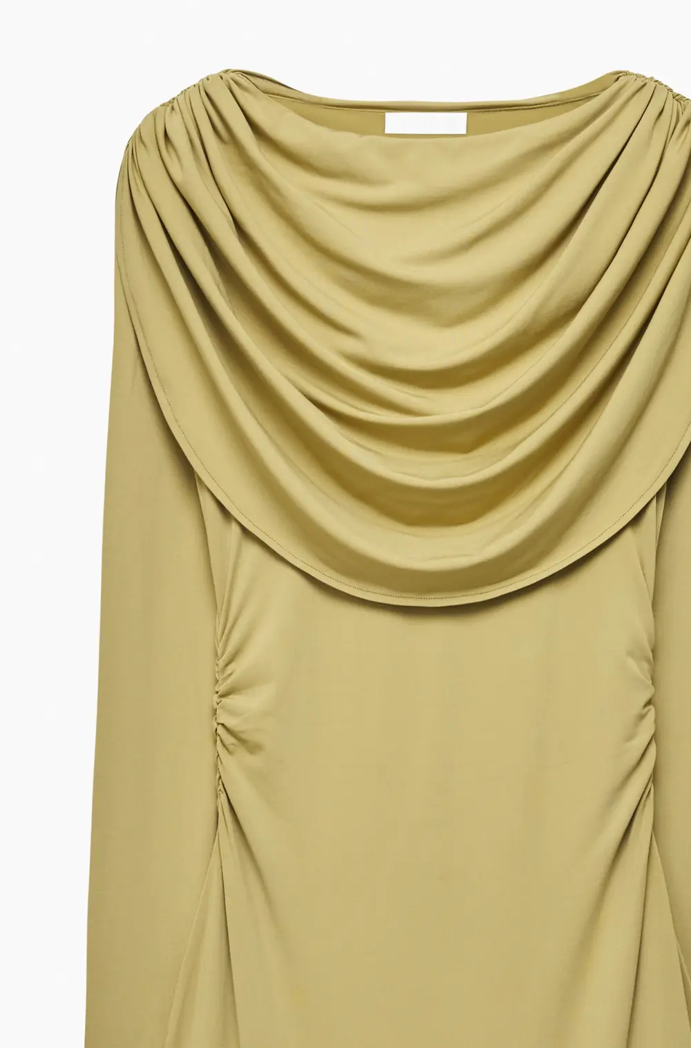 Draped Waterfall Maxi Dress Green