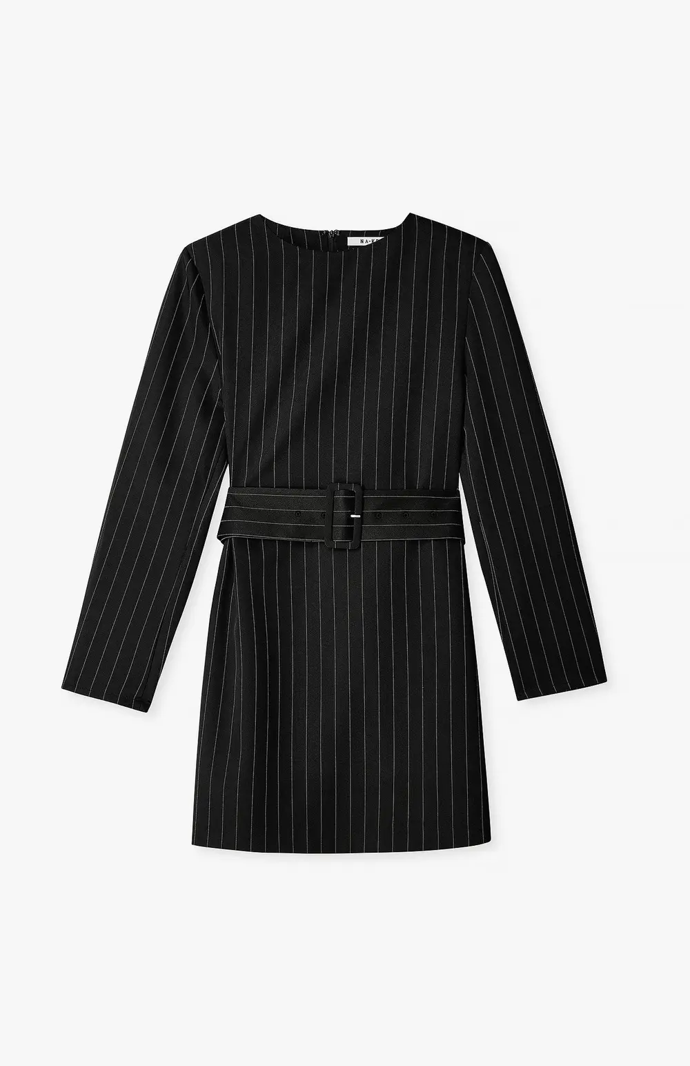 Tailored Belted Blazer Dress Stripe