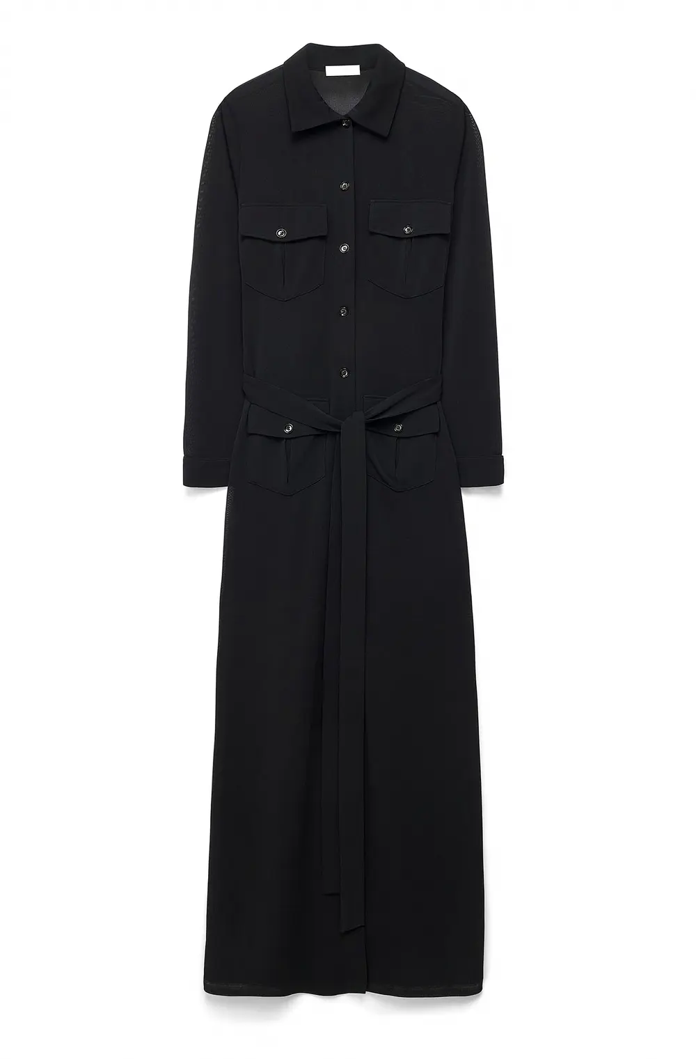 Button Down Maxi Dress Black