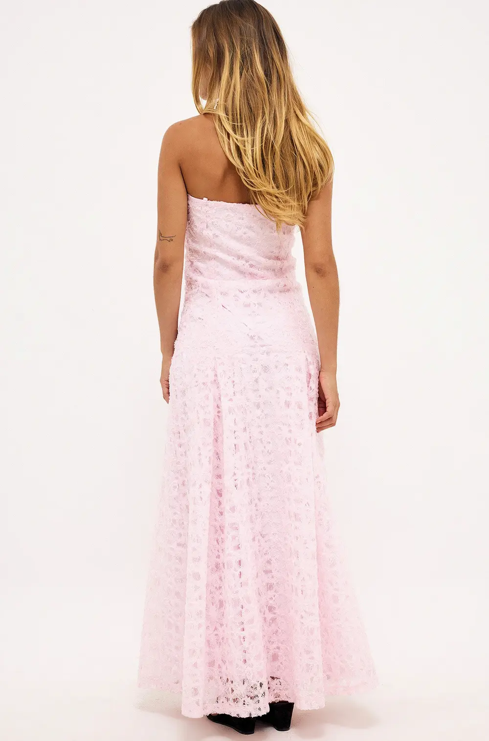 Applique Volume Maxi Gown Pink