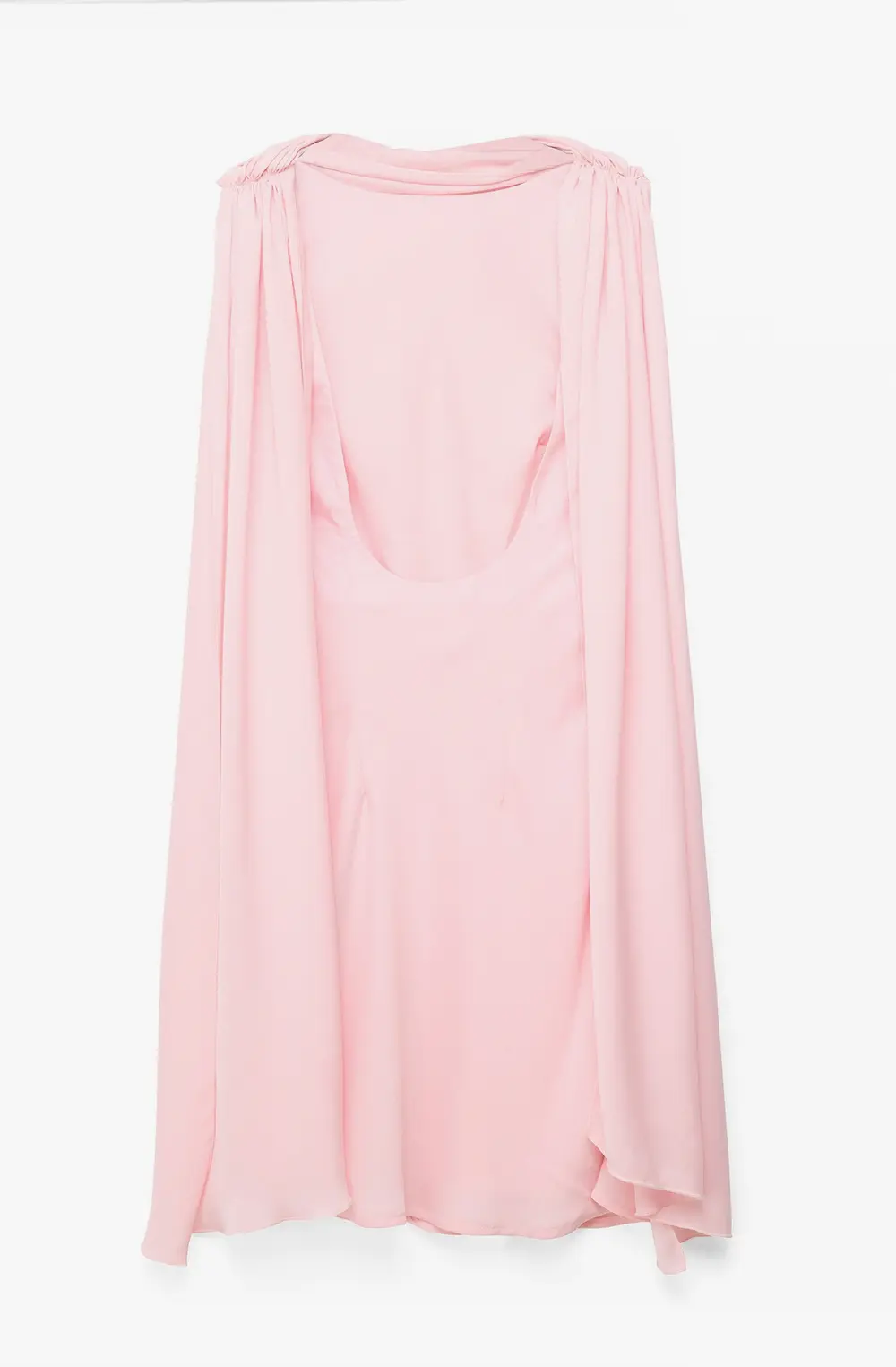 Scarf Detail Satin Mini Dress Pink