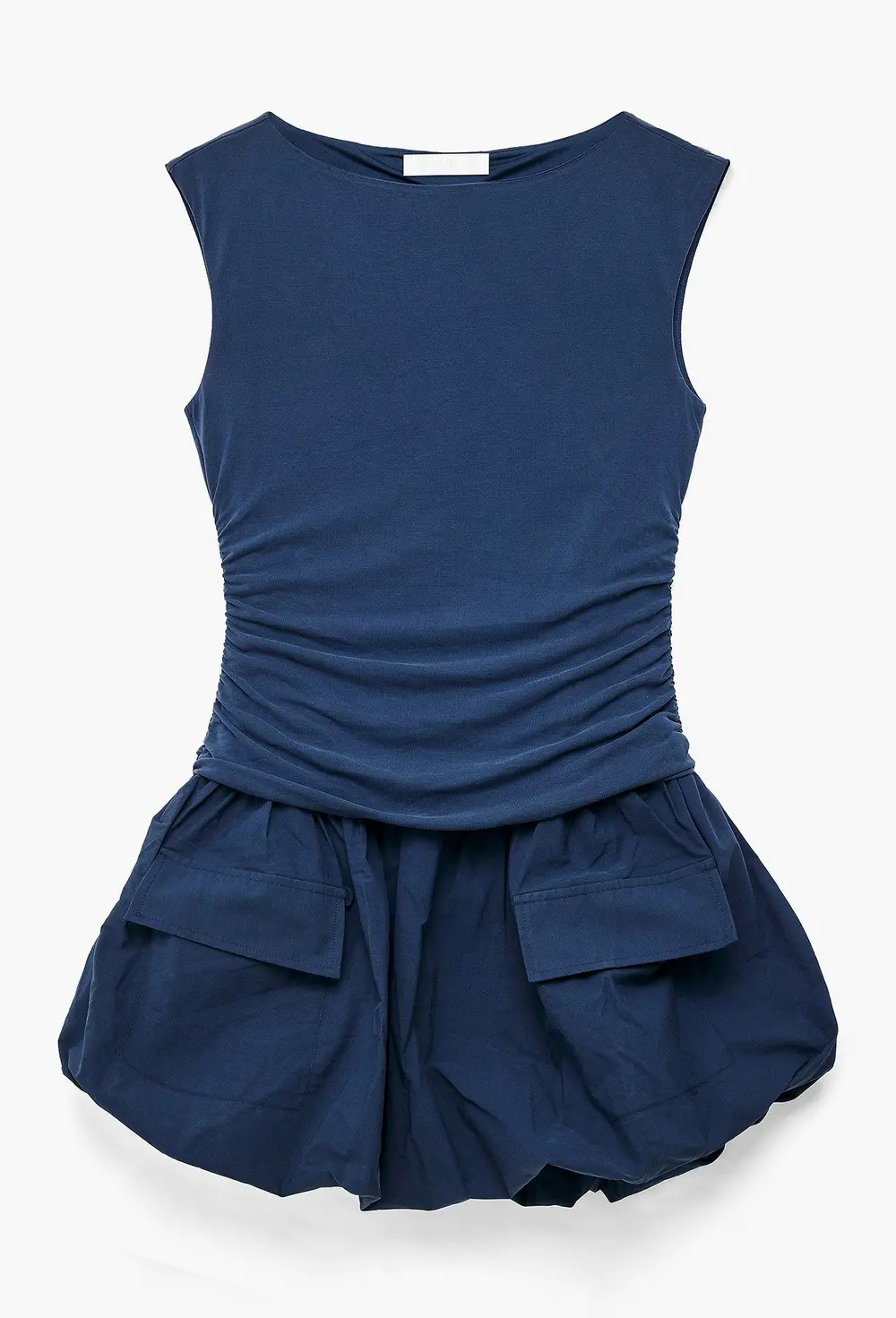 Modal Cargo Mini Dress Blue