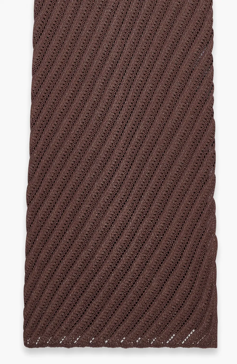 Knitted Crochet Lurex Maxi Dress Brown
