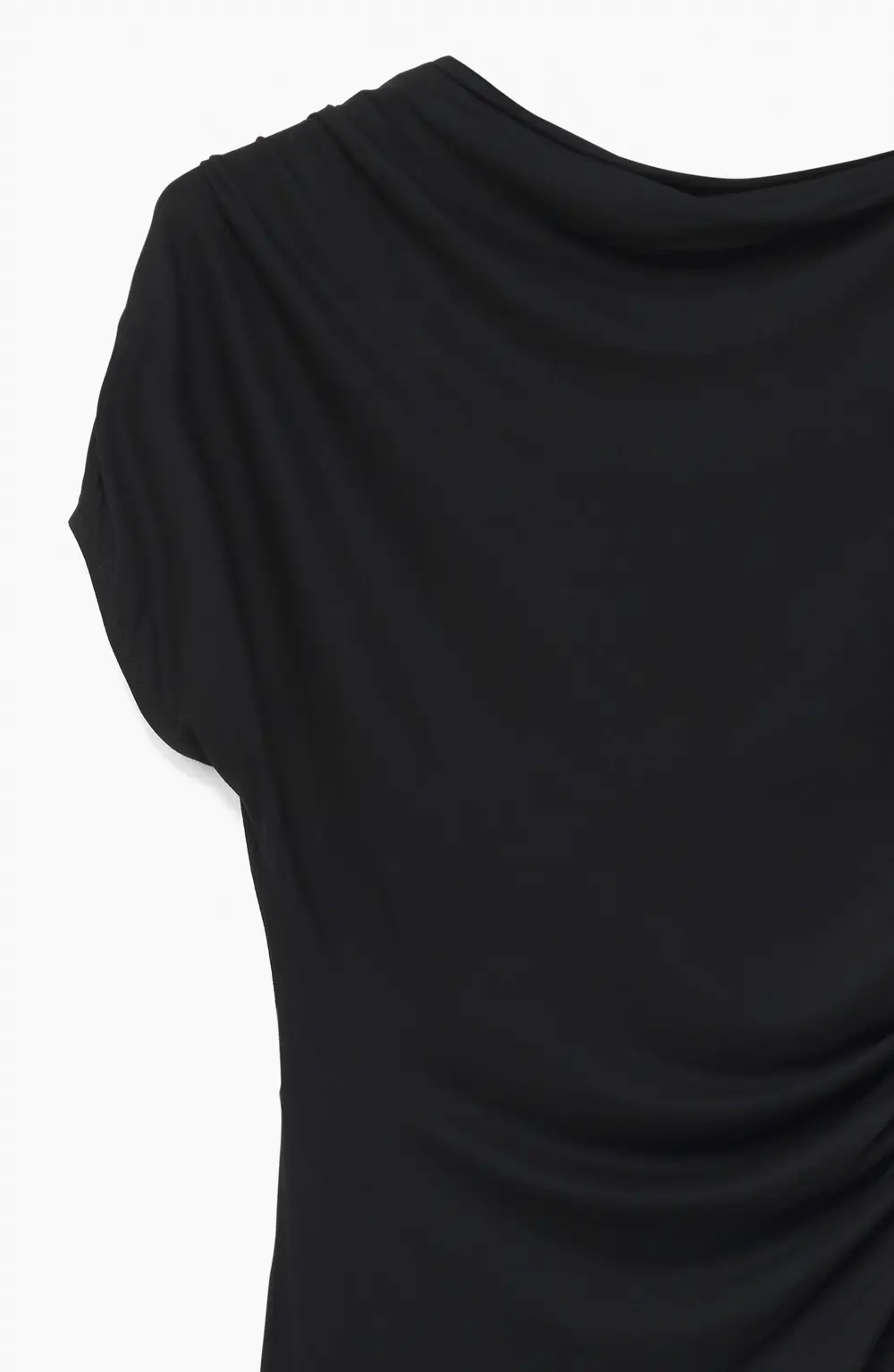 Soft Line Draped Maxi Dress Black