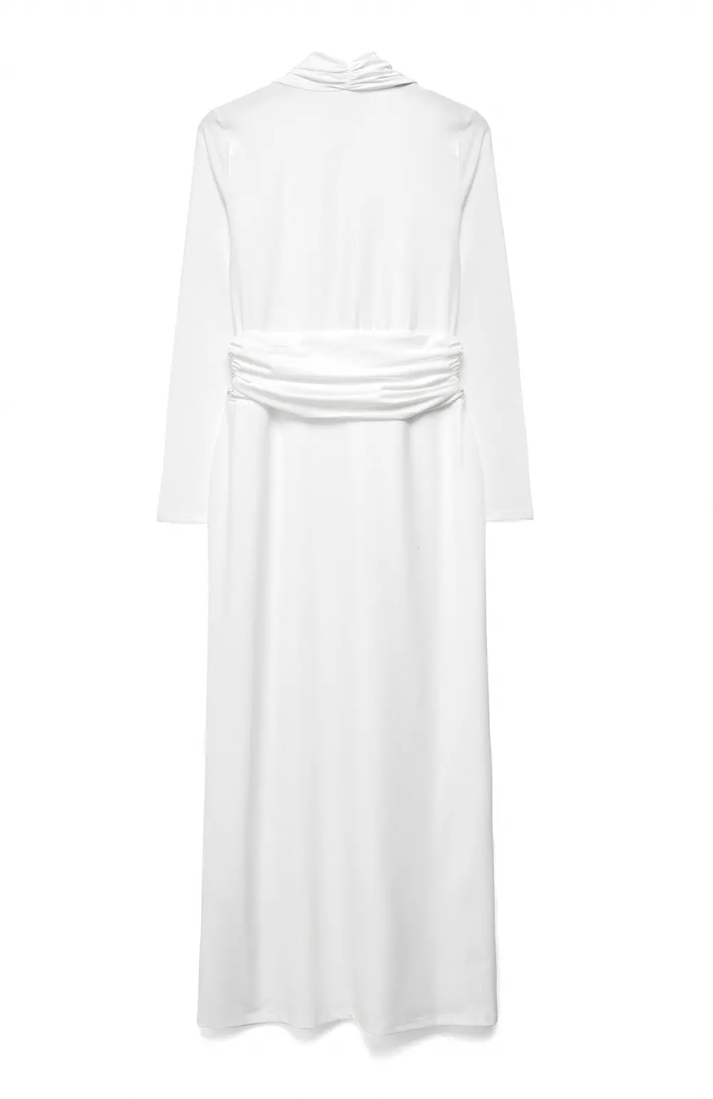 Draped Jersey Maxi Dress White