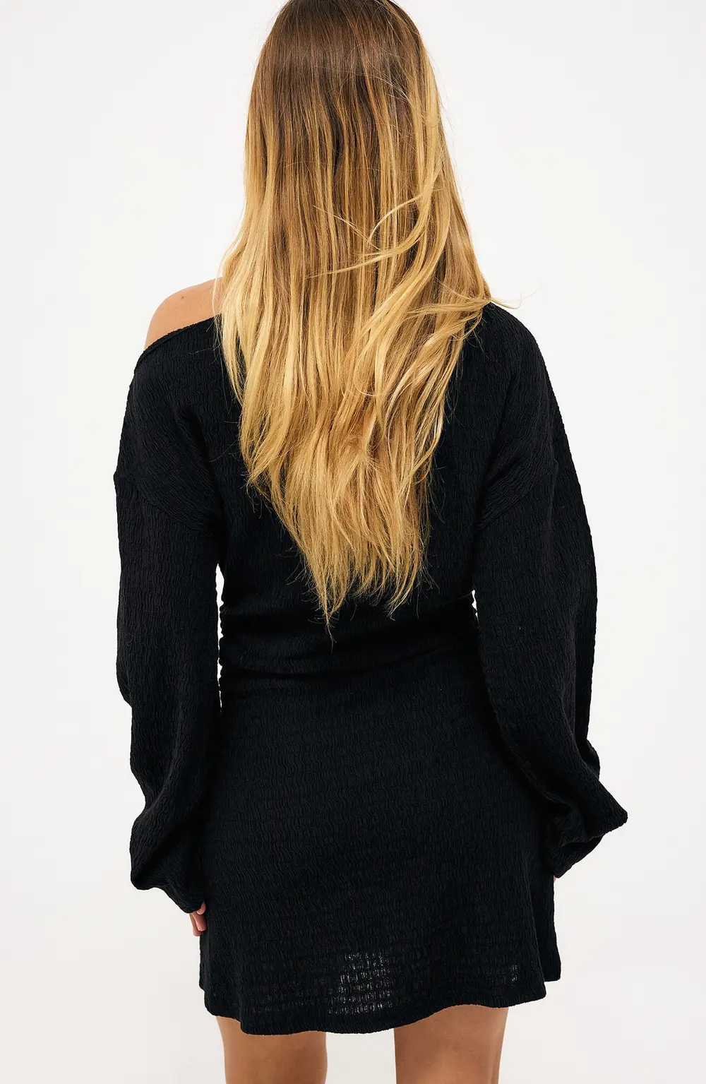 Long Sleeve Mini Dress Black