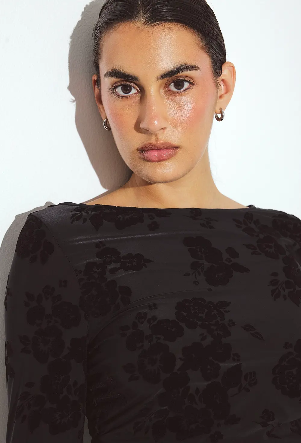 Wide Sleeve Mini Dress Black