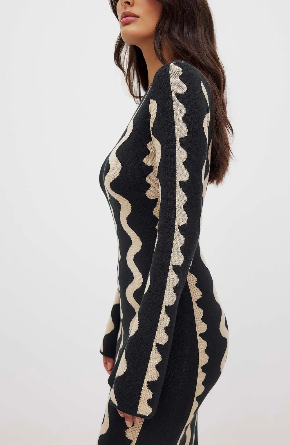Jacquard Knitted Maxi Dress Multicolor