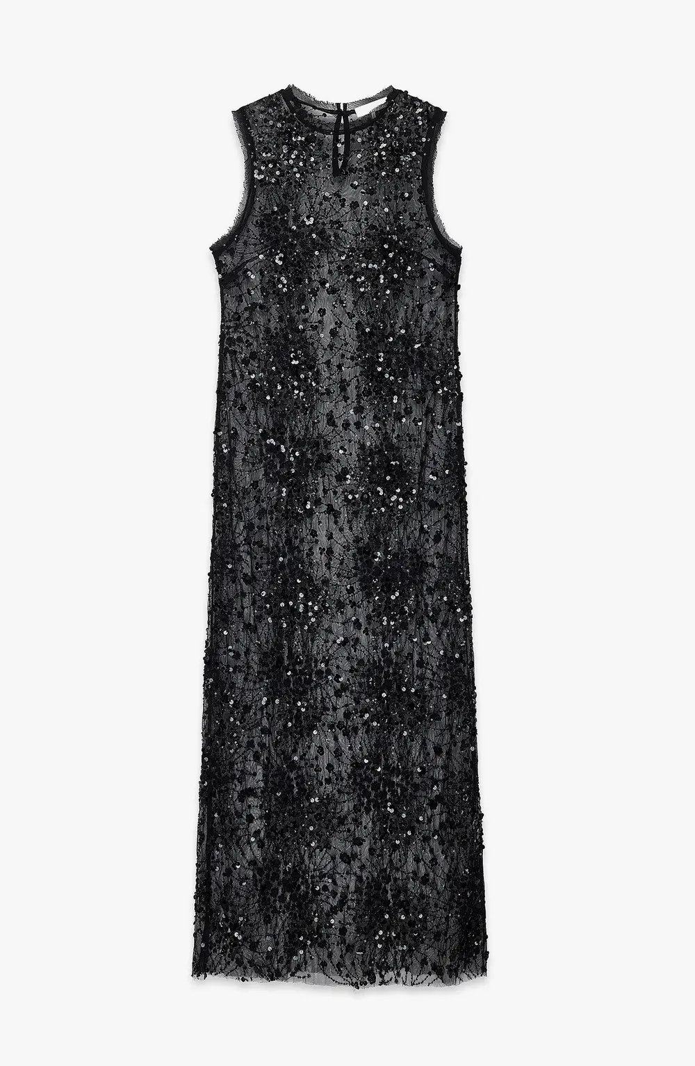 Column Sequin Maxi Dress Black