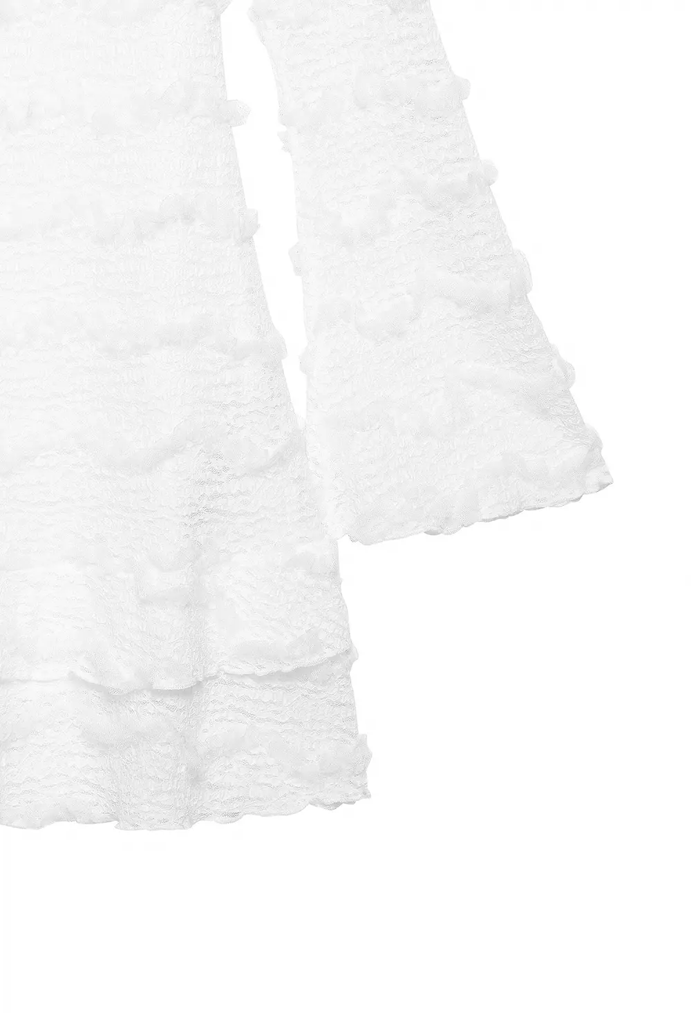 Long Sleeve Mini Frill Dress Offwhite