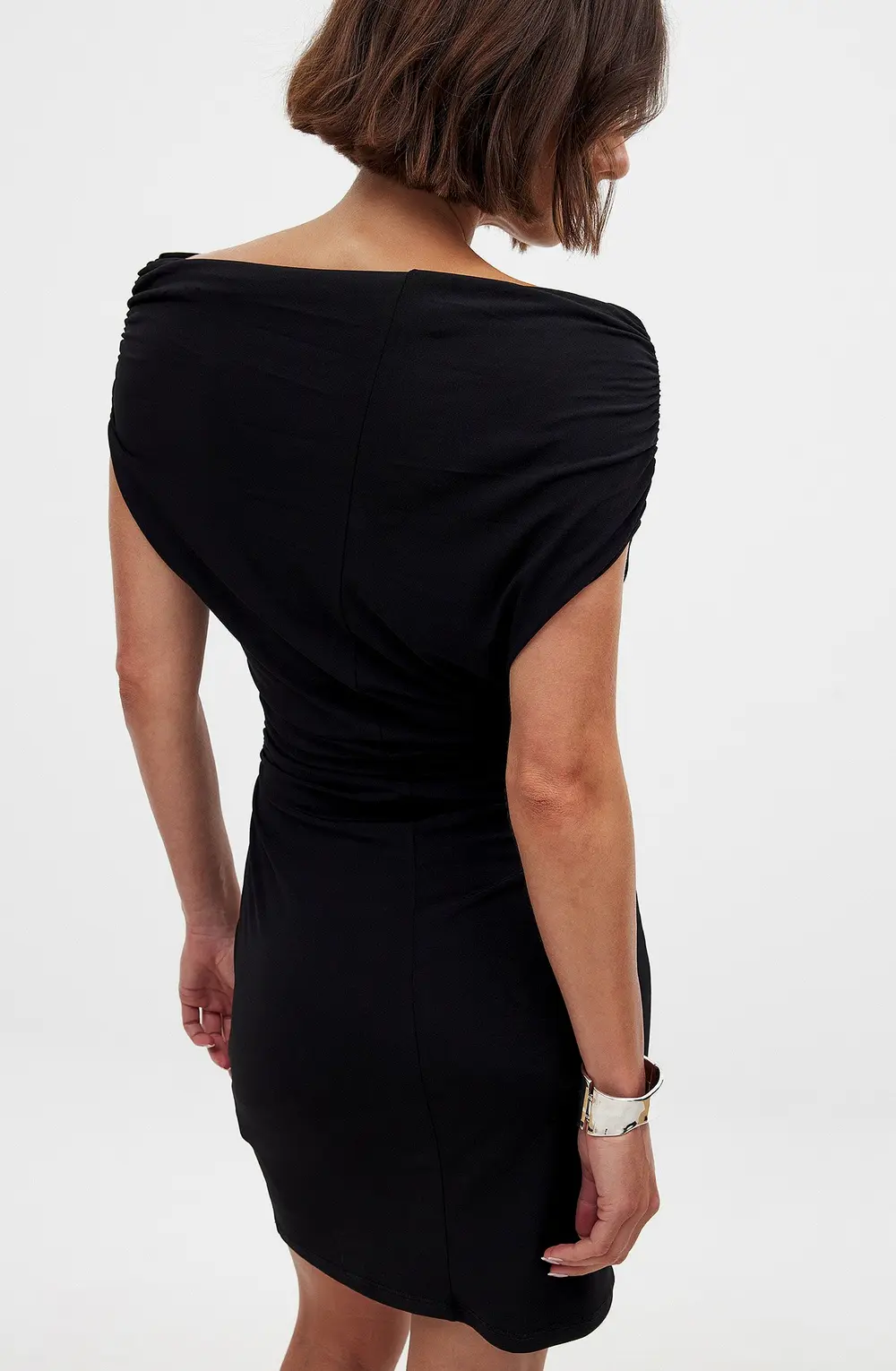 Draped Mini Dress Black