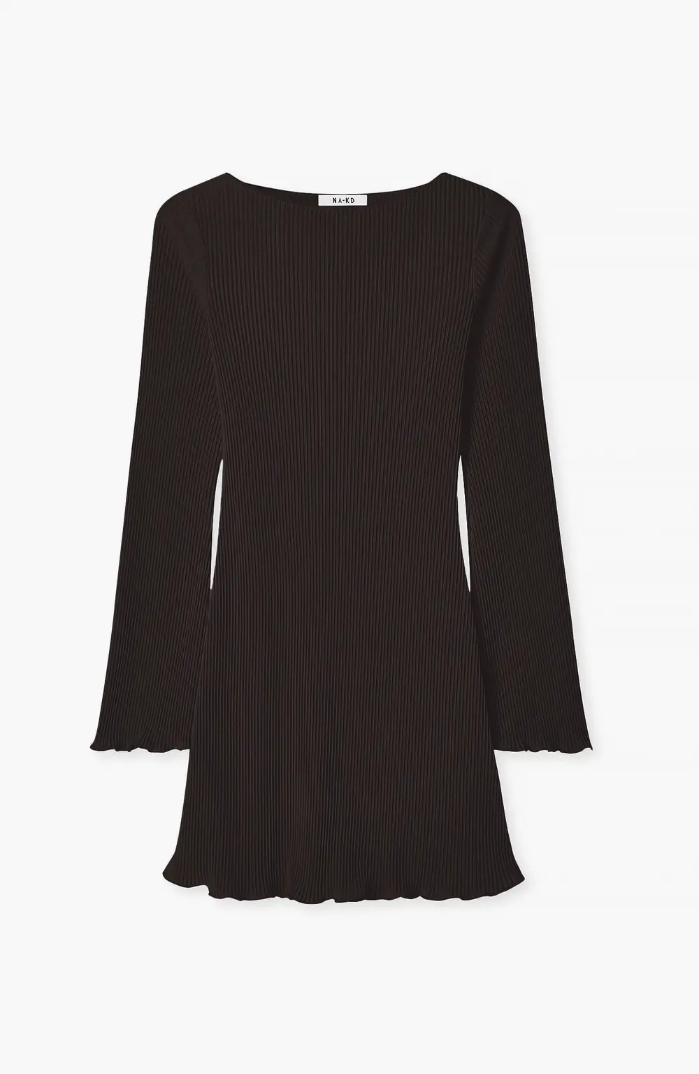 Pleated Mini Dress Brown
