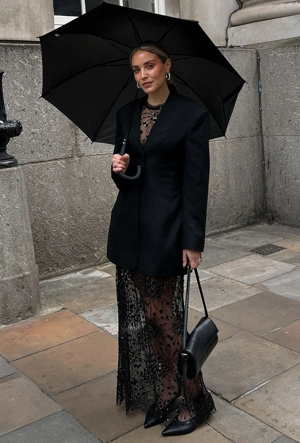 Column Sequin Maxi Dress Black