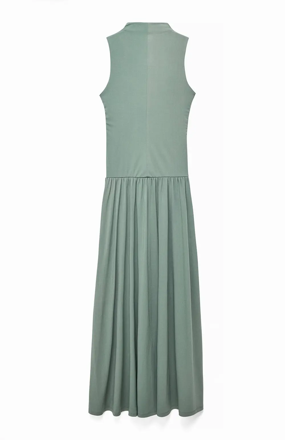 Sleeveless Rouched Midi Dress Green