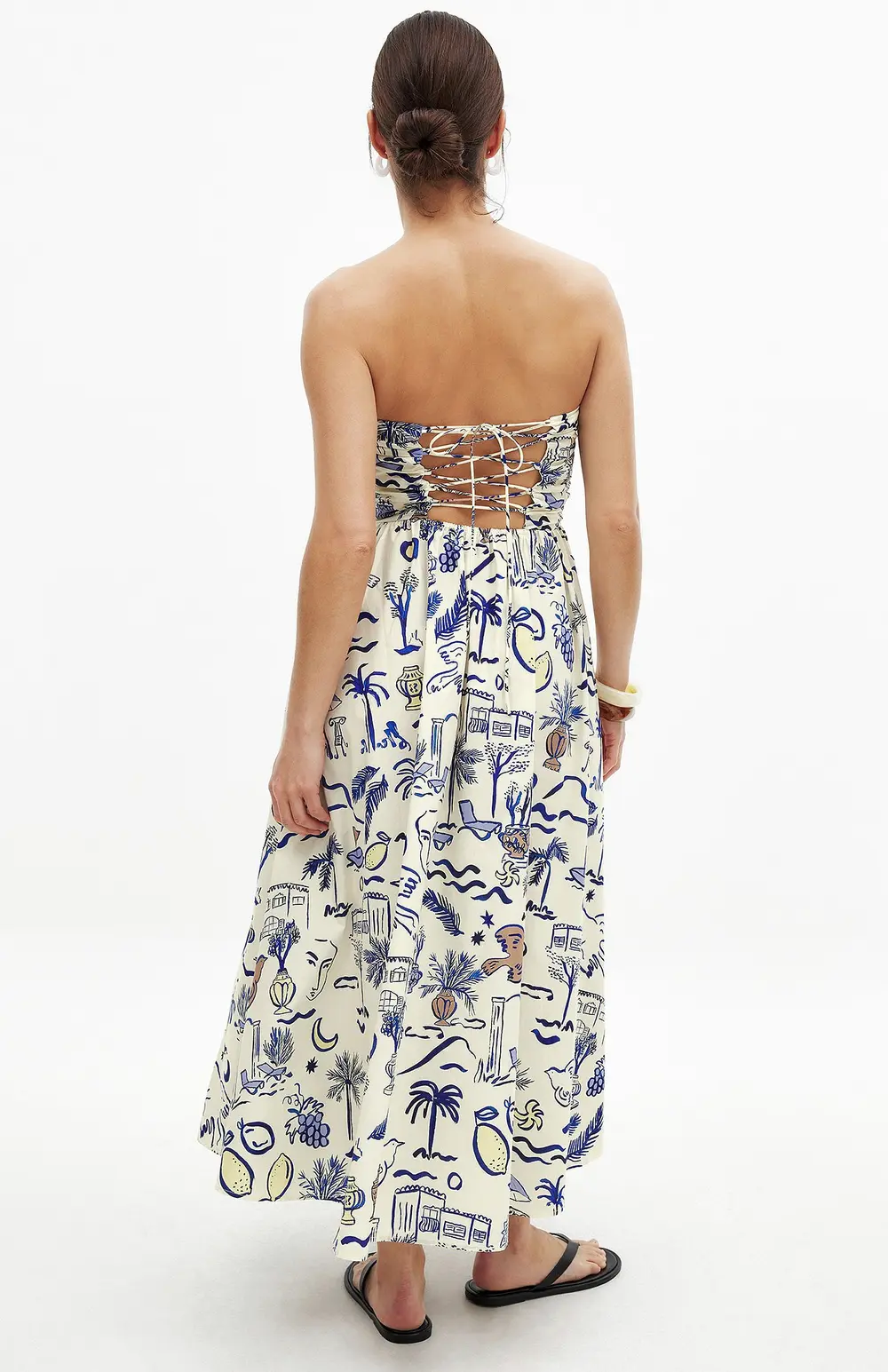 Bandeau Tie Back Dress Multicolor