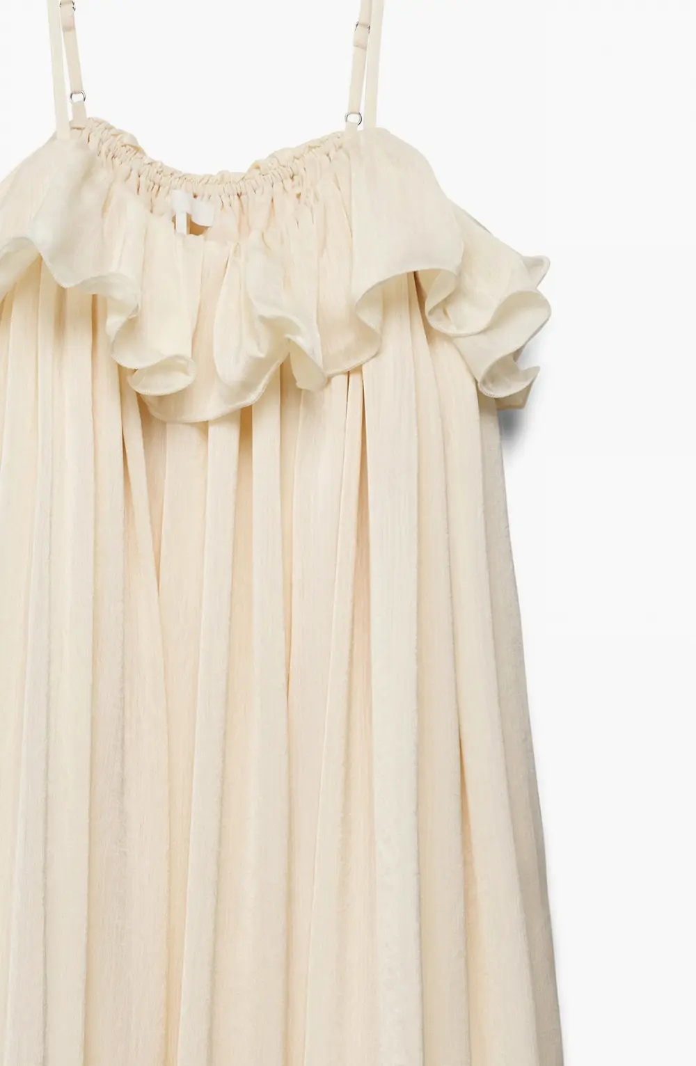 Ruffle Volume Maxi Dress Offwhite