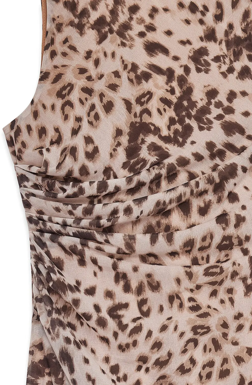 Midi Printed Mesh Dress Leopard