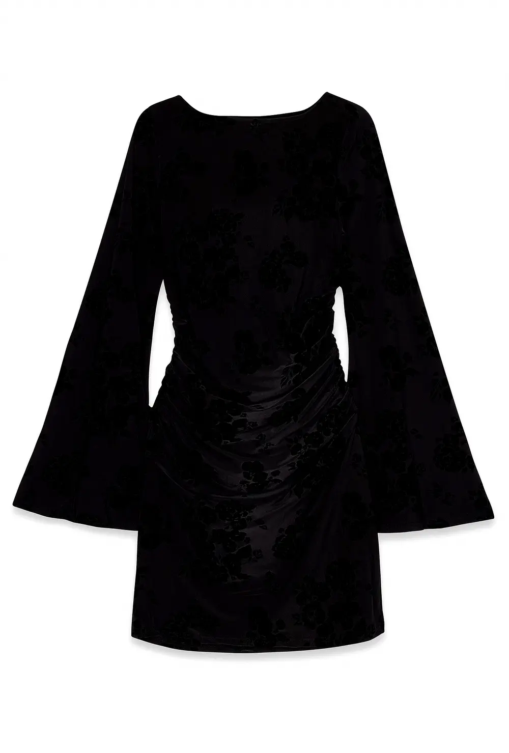 Wide Sleeve Mini Dress Black