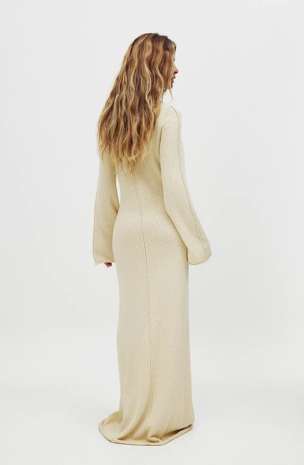 Fine Knitted Maxi Dress Beige