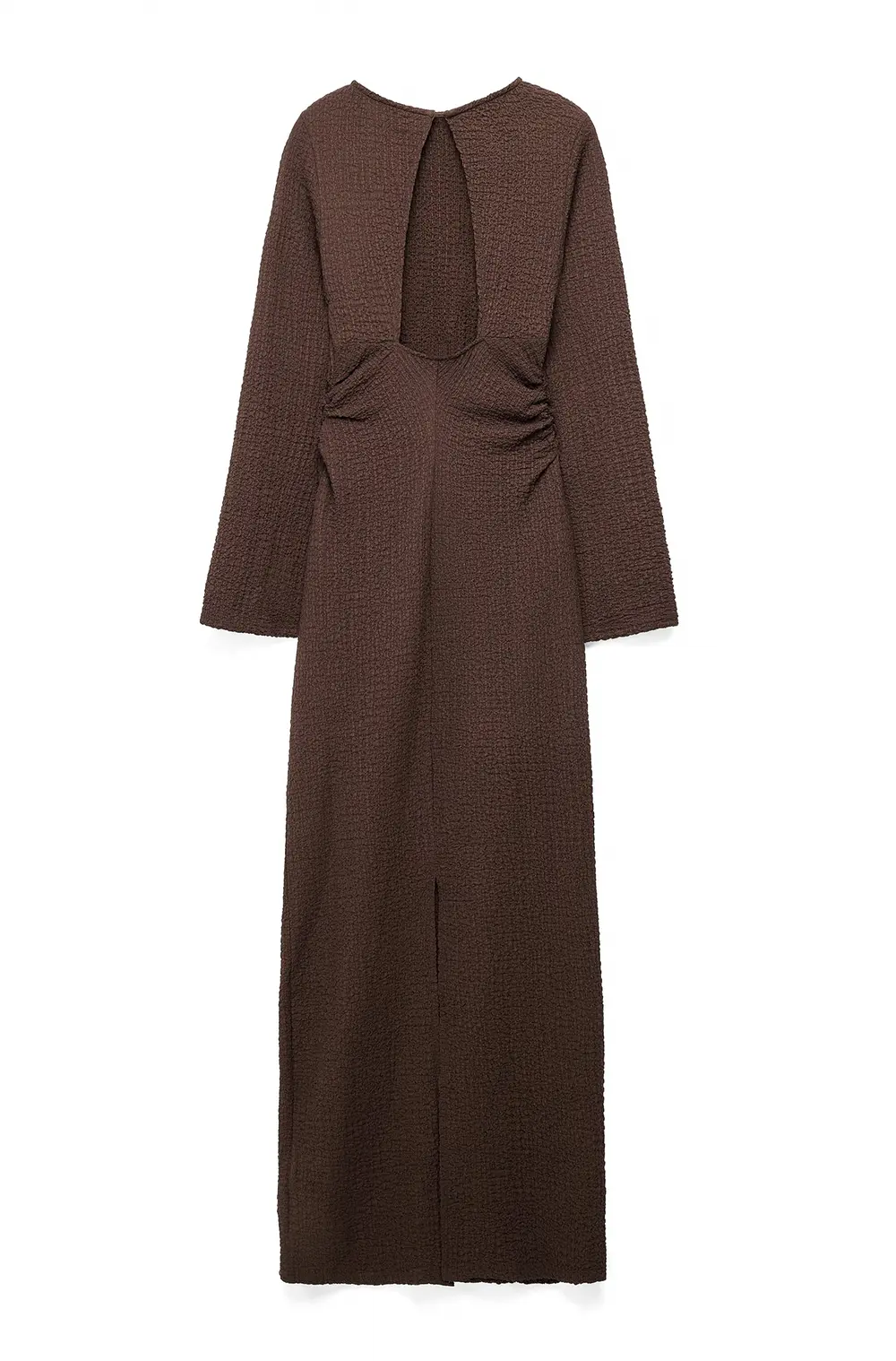 Open Back Structured Dress Brown
