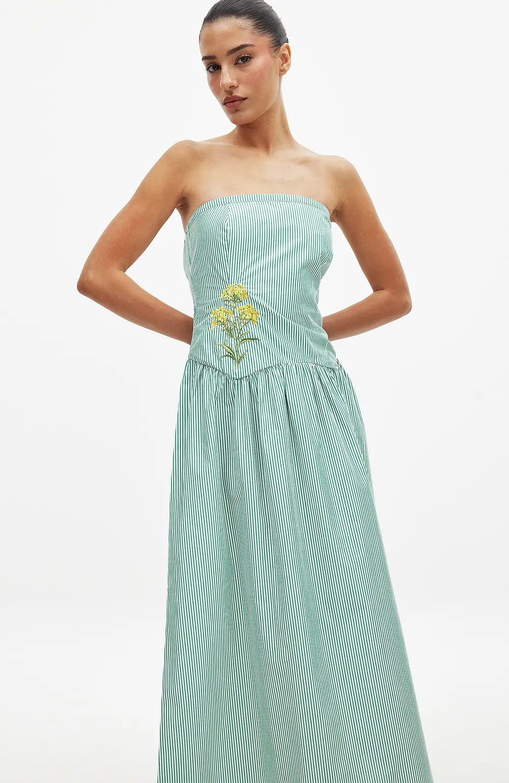 Bandeau Midi Dress Green