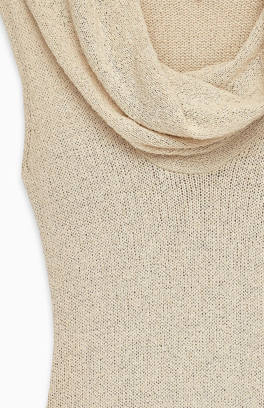 Knitted Waterfall Maxi Dress Beige