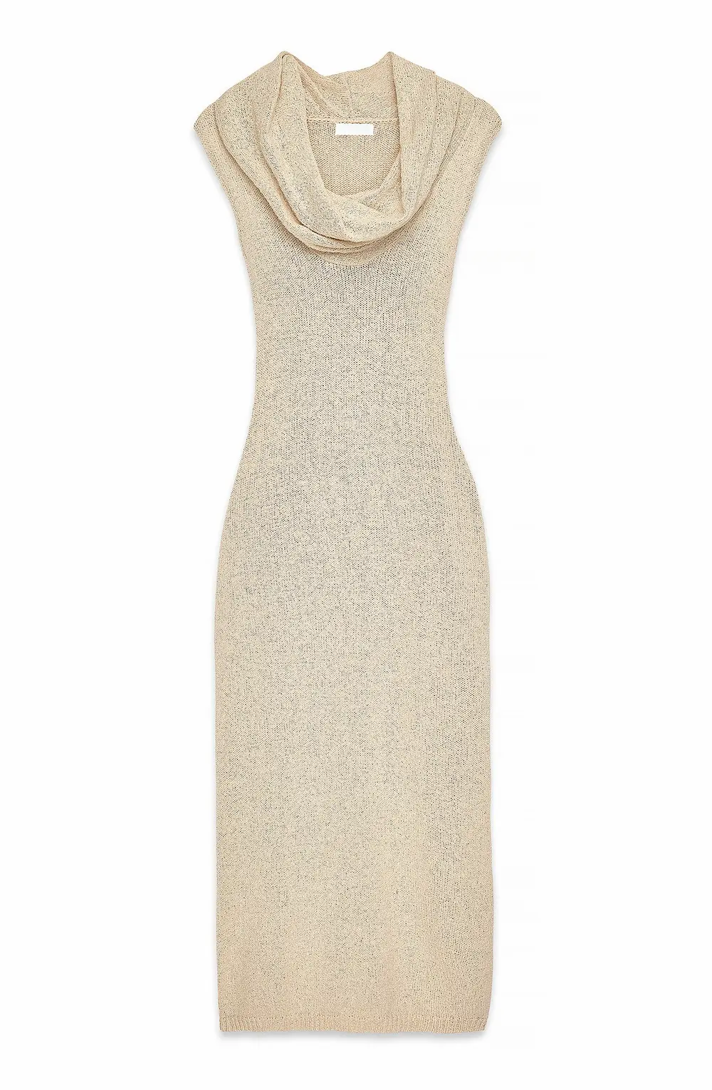 Knitted Waterfall Maxi Dress Beige